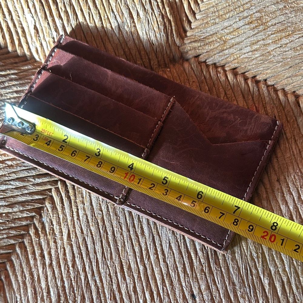 HOLTZ made in America Elegant Brown Leather Card and cash Holder - Picture 4 of 8
